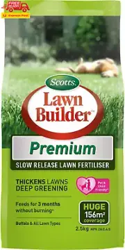 Scotts Lawn Builder - Premium Slow Release Lawn Fertiliser 2.5Kg - 3 Months Feed