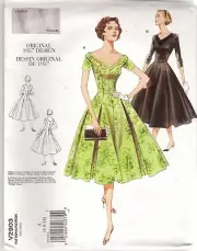 Vogue Sewing Pattern 2903, Retro 1957 Dress, Sizes 12 - 16, New