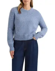 [David Lawrence] Everett Wool Blend Knit Jumper in Storm Blue