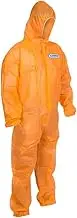 Ultra Health Combat PP Polypropylene Disposable PPE Coverall, Elastic, Chemical Protection, Breathable, Water Resistant, Painters Suit, Unisex, Medical, Cleaning, Asbestos, Industrial (Orange, 2XL)