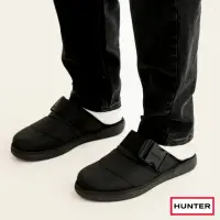 在飛比找momo購物網優惠-【HUNTER】男鞋-側扣飾空氣穆勒鞋(黑色)