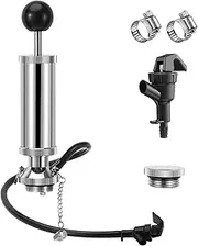 4'' Thread Keg Tap Beer Tap Pump, Beer Pump Keg Pump for Mini Kegerator, Party Pump Picnic Hand Pump with 2 Beer Faucets & Beer Hose, Kegerator Pump Draft Beer Faucet Beer Dispenser for Home Bar