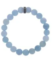 King Baby Studio 10mm Light Blue Aquamarine Beaded Bracelet K40-5804ALB