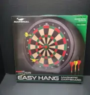 Narwhal Easy Hang Magnetic Dartboard With 6 Safe Tip Darts-NEW-FUN FOR ALL AGES