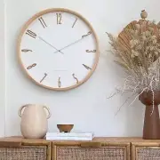 NEW One Six Eight London Mason Wooden Wall Clock, White, 53cm