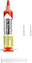 EZONEDEAL 10ML 8341 No Clean Soldering Flux Paste 10CC Tacky Solder Flux Pneumatic Dispenser with Plunger and Dispensing Tip for Electronics PCB IC Cellphone CPU LED BGA Repairing