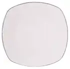 American Atelier Alyssa Gold Rimmed Bone China 11” Square Dinner Plate, White...