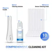 JJC 10pcs Full Frame Sensor Cleaning Swab Kit Solution with Handle Light Camera