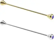 [The Lord of the Tools] 2PCS Men Collar Bar Neck Tie Shirt Pin Collar Necktie Clasp Metal Brooch Pin Lapel Stick Pin Men Shirt Decor for Men Boys Father Husband Lover, Multicoloured, 6.4cm