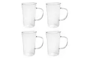 4pc Coffee Culture Luca 330ml Glass Single Wall Hot/Cold Drink Mug Set Clear