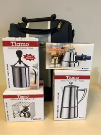 在飛比找Yahoo!奇摩拍賣優惠-高級Tiamo 摩卡旅行背包組 （3件全新品，2件使用過）