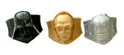 3 Star Wars Darth Vader R2D2 C3PO Plastic Toy Gum Machine Ring New NOS 2015