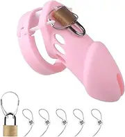 Silicone Chastity for Men Breathable Chastity Device Chastity cage Chastity Devices Lightweight Sexual Wellness Chastity cage-Pink2