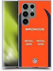 Head Case Designs Officially Licensed Custom Customised Personalised NFL Football Initial Denver Broncos Soft Gel Case Compatible with Samsung Galaxy S24 Ultra 5G