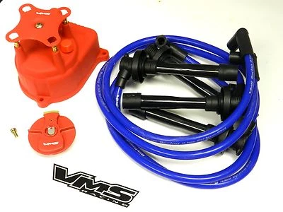 DISTRIBUTOR CAP + ROTOR + SPARK PLUG WIRE KIT 94-01 ACURA INTEGRA B18 DC BLUE