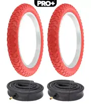 PRO+ BICYCLE TIRES 16 x 2.125 RED P-104A COMP III TREAD W/HEAVYDUTY TUBES