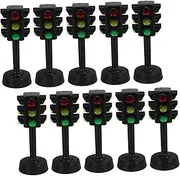 FUNNETOYU 10Pcs Mini Traffic Lamp Models Interesting Signal Light for Smooth Surface Safe for Early Education Learning Traffic Safety