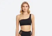 Stella McCartney Sporty Mesh Black One Shoulder Top Women’s Size M L13544