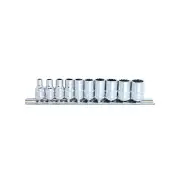 SP Tools 10Pcs 1/4" Drive Socket Rail Set - 12 Point Metric Chrome Vanadium