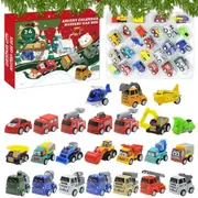 24 Days Christmas Countdown Calendar with Pull-Back Cars Vehicles Holiday Gift-Style 1
