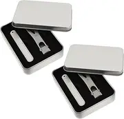 Ipetboom Stainless Steel Nail Clippers Set 2pcs Tool Kit Nail File Cuticle Trimmer Storage Box Ideal Manicure Present