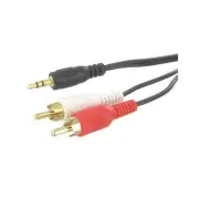12' Gold Stereo Cable 3.5mm Male to 2 RCA Male