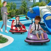Costway12V Battery Powered Kids Ride On Bumper Car with Remote Control and Dual Joysticks-Red