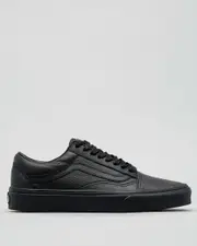 [Vans] Vans Women's Old Skool Leather Shoes in Black Mono Size 7.5 7.5 Black Mono