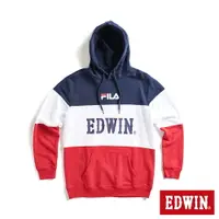 在飛比找樂天市場購物網優惠-EDWIN x FILA 聯名系列 經典主義拼接休閒連帽長袖