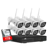 Waterproof CCTV Camera Home Security System Wireless Wifi Surveillance White