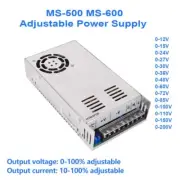 Metal Power Supply Adapter Adjustable Durable Transformer 600W AC DC 12-220V