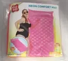 Play Day Inflatable Pink Neon Comfort Mat Pool Float Air Mattress Raft 69X31.5"