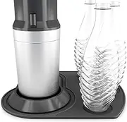 Silicone Non-Slip Drip Mat, Coaster Compatible with SodaStream Crystal, Underlay, Drip Tray, Drip Tray (Compatible with SodaStream Crystal, Black XL)