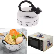 Stainless Steel Kitchen Timer 60 Minutes Alarm Clock Kettle Shaped Timer Oven