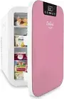 Mini Fridge Skincare Foods Drinks W/Digital Temp Countertop Storage Cooler Pink