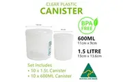 20x Plastic Canister Storage Containers BPA FREE Kitchen Food Fridge Jar Box Bin