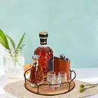 Wood Turntable Tray Condiments Organizer Rotating Versatile Display Stand