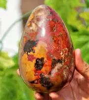 135MM Superb Red King Cobra Jasper Crystal Quartz Healing Reiki Energy Stone Egg