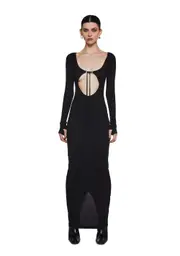 [Dolls Kill] Warp Thermal Maxi Dress With Cut Outs (Fairfax)