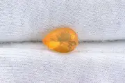 1.35 Carat 10x7 AAA Pear Orange Yellow Mexican Fire Opal Gem Stone Gemstone