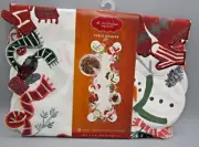 ST. NICHOLAS SQUARE~Bright White Snowman Cutout 13" x 36" Table Runner