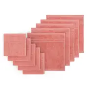 LINENOVA 100% Cotton Face Towels Washers Set(10 Pack) - Coral