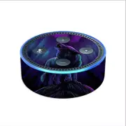 Skin Decal for Amazon Echo Dot (2nd gen) / Wolf in glowing purple background