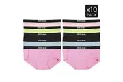 Womens Boyleg Panties 10 Mix Colour Pack - Frank and Beans Underwear-Small