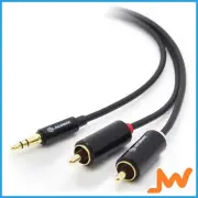 Alogic 3m Premium 3.5mm Stereo Audio to 2x RCA Stereo Cable
