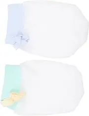 [VERDANVERSE] 2Pairs Ice Silk Mittens Protective Newborn Gloves for Face Scratching Prevention Soft Comfortable Hand Protectors for Boy Girl