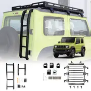 Roof Rack Rear Ladder for Suzuki Jimny 3-Door 2018-2025 Tailgate Step Climbing Multi-Functional Expansion Platform Aluminum Alloy