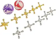kokiya Jacks Game with Ball Old School Jax Game Toys,Retro,Metal Jacks and Bouncy Ball Set for Easter Halloween Family Game Night