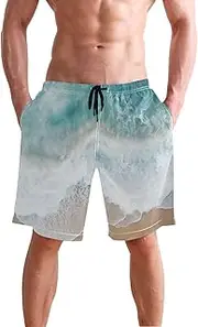 [XYMZR] Beach Surfboard Wave Men's Swim Trunks Quick-Dry Bathing Suit Swimming Board Shorts S