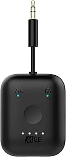 MEE audio Connect Air in-Flight Bluetooth Wireless Audio Transmitter Adapter for up to 2 AirPods/Other Headphones; Works with All 3.5mm Aux Jacks on Airplanes, Gym Equipment, TVs, & Gaming Consoles